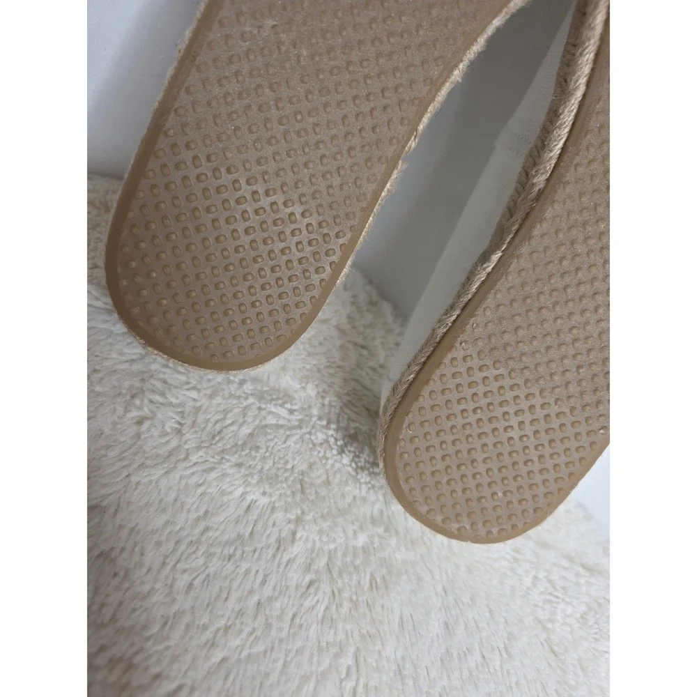 TOMS Off White Alpargata Espadrille Slip On Canvas‎ Shoes W's 10 Comfy Relaxing